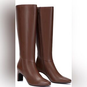 Elegant Brown Knee-High Boots by Athlefit.  Size 8